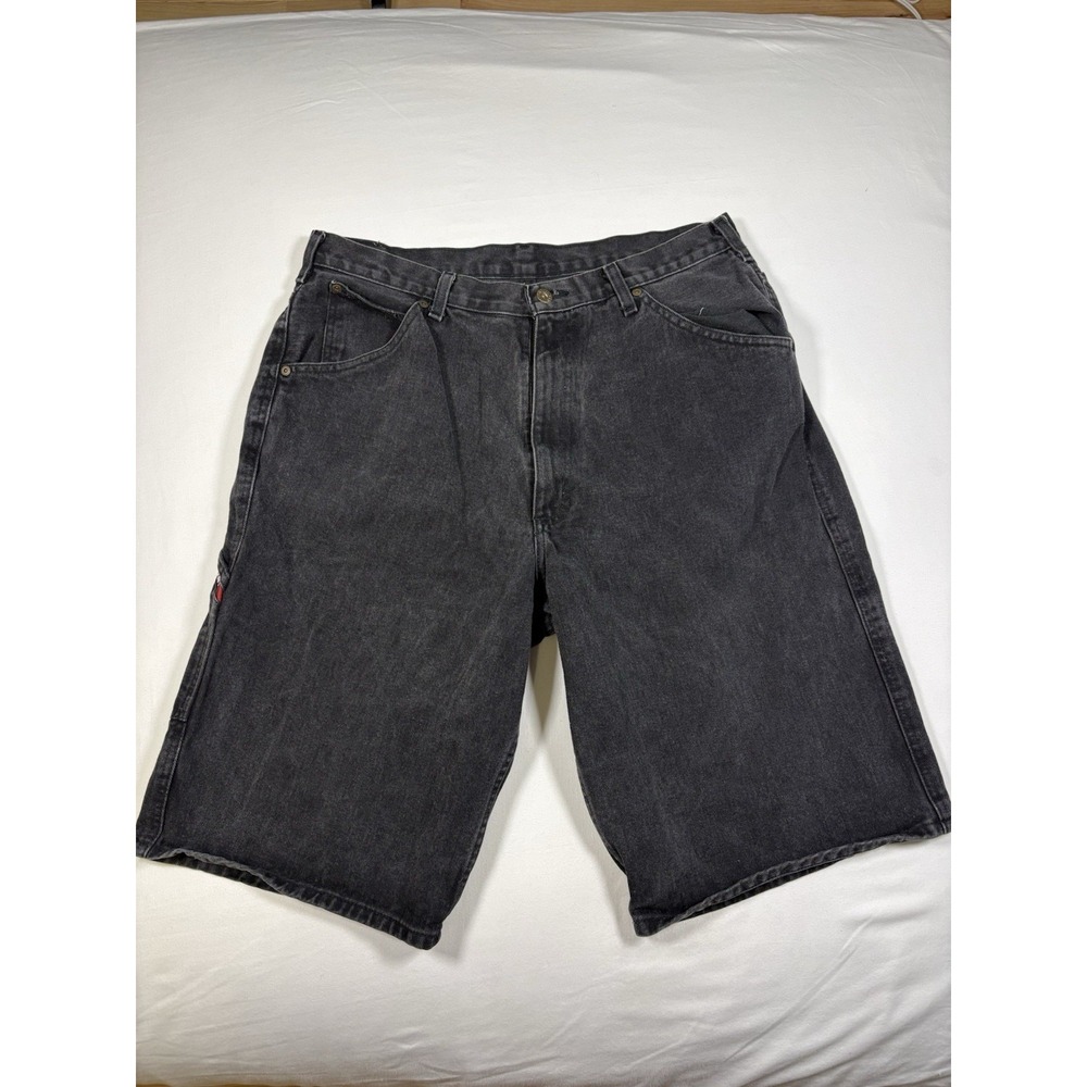 VTG 90s Polo Jeans Co Ralph Lauren C-5 Black Denim Carpenter Shorts Baggy 34